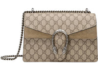 Gucci Dionysus Shoulder Bag GG Supreme Small Taupe