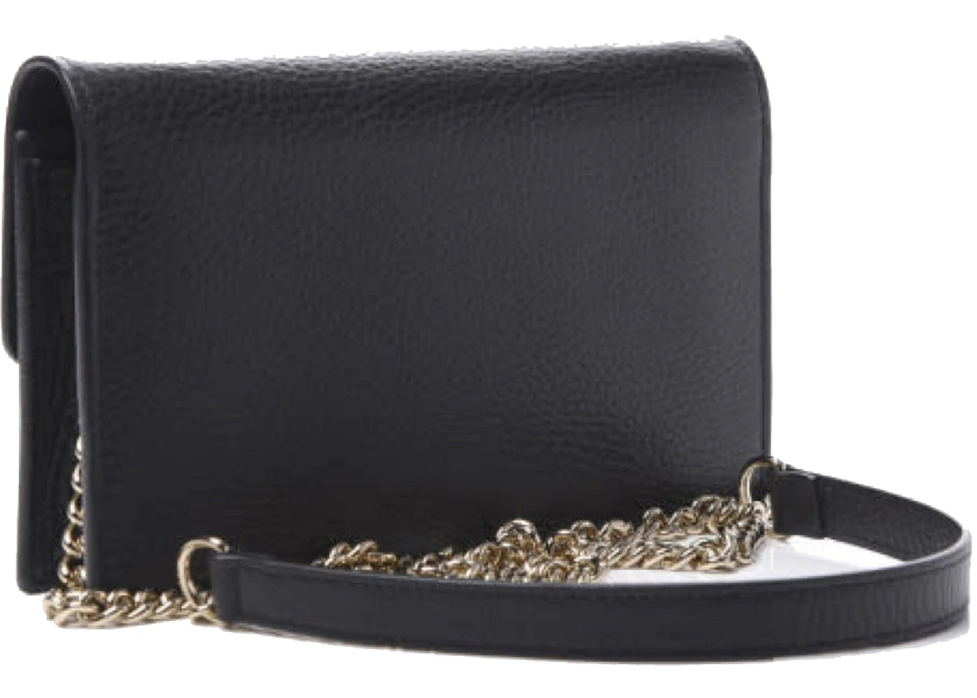 Gucci Dollar Interlocking GG Shoulder Bag Grained Black