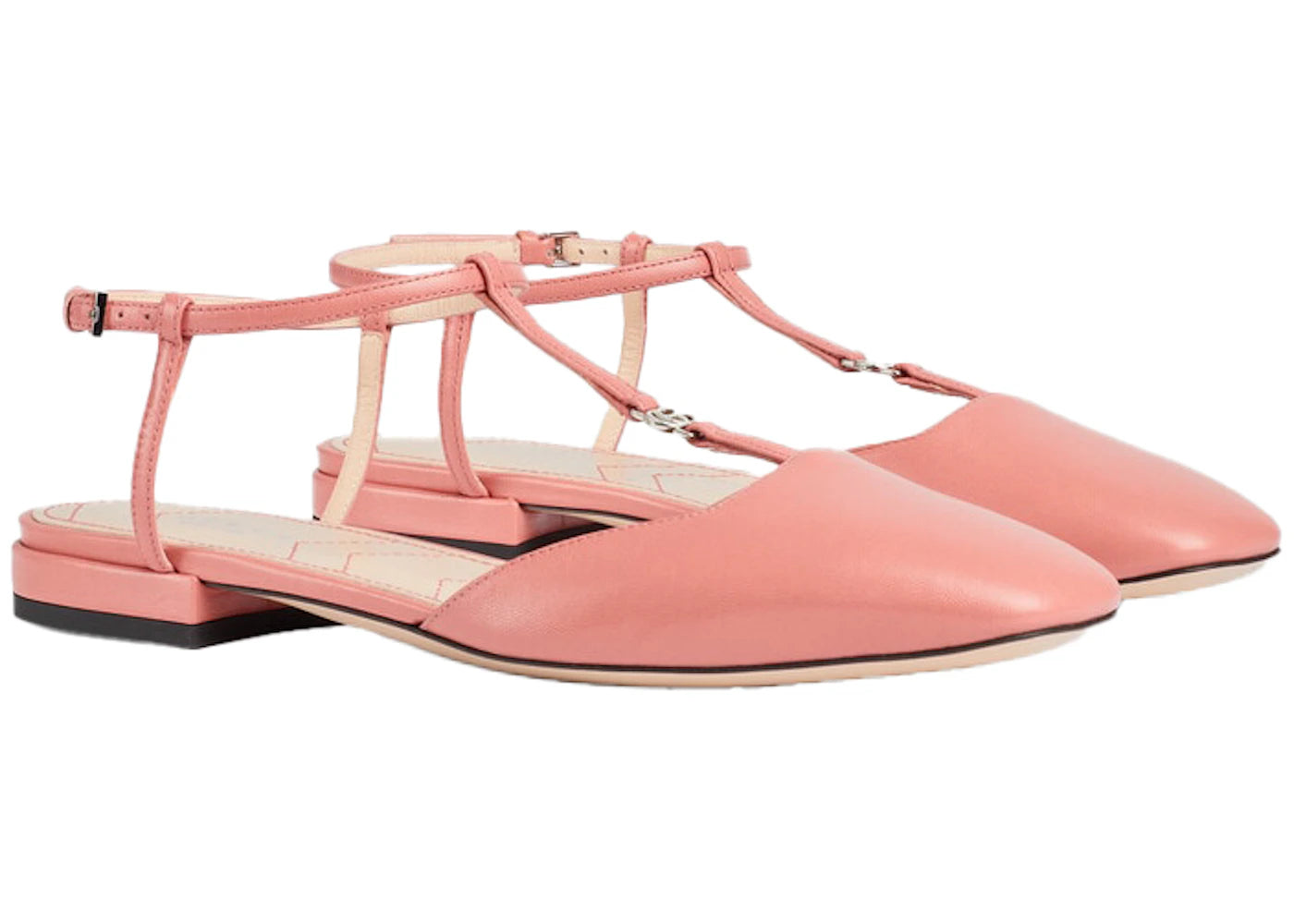 Gucci Double G Ballet Flats Pink Leather (Women's) - vue secondaire B