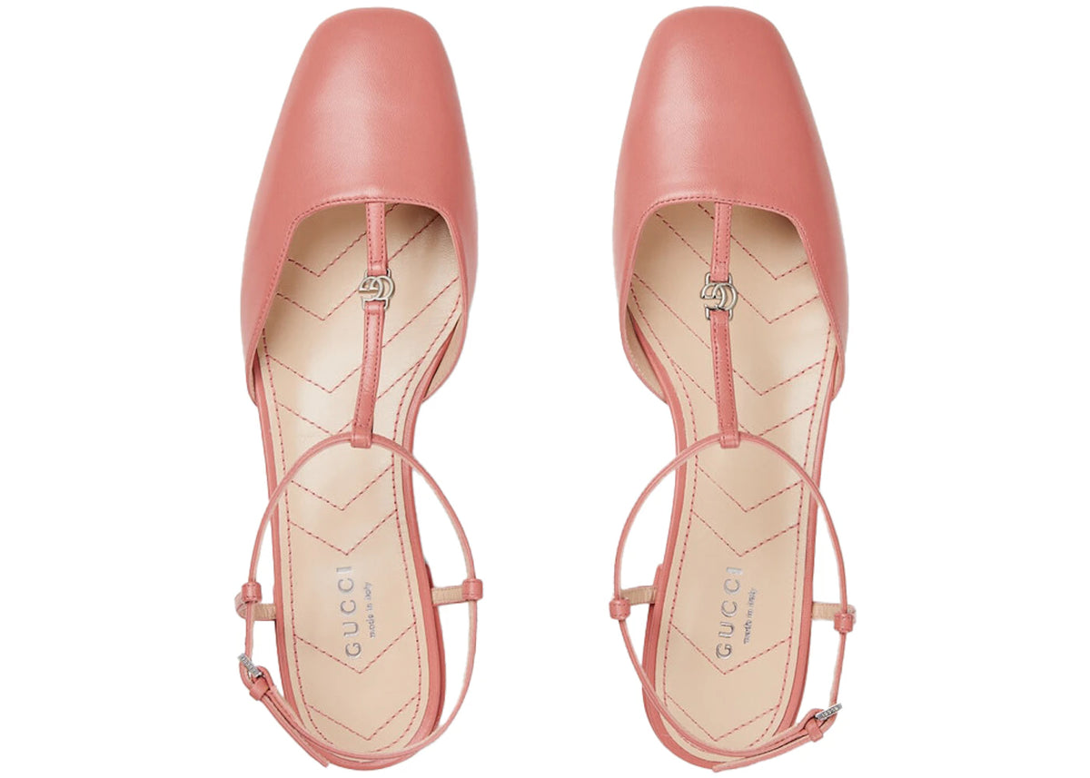 Gucci Double G Ballet Flats Pink Leather (Women's) - vue secondaire B