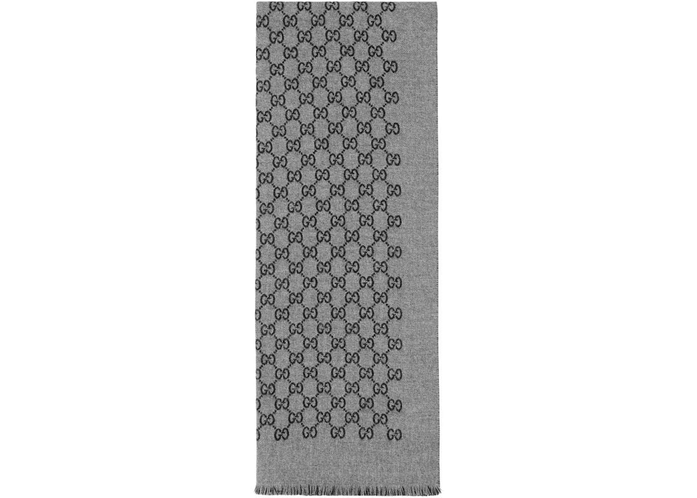 Gucci Double Jacquard GG Wool Scarf Dark Grey/Black - vue secondaire A