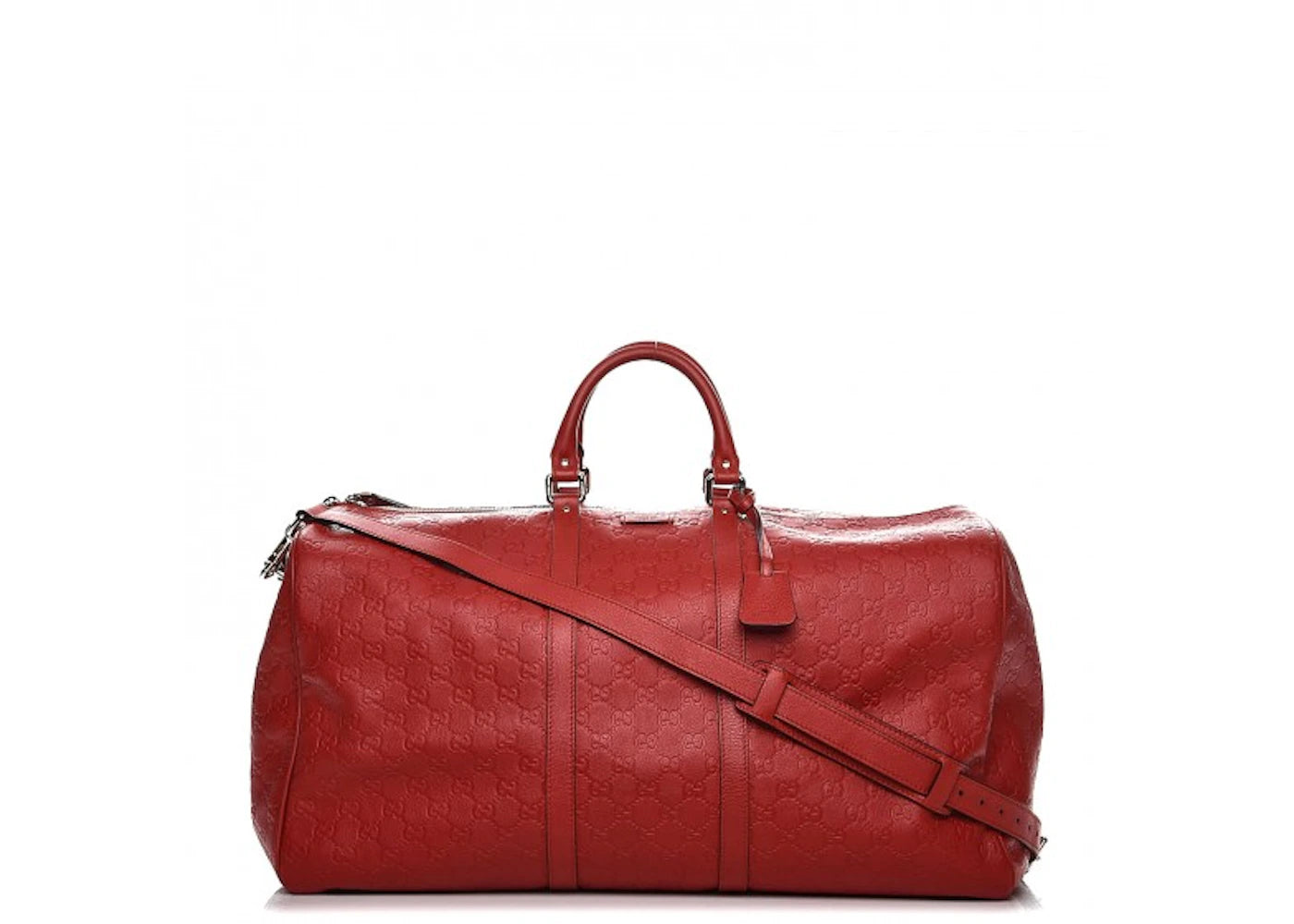 Gucci Duffle Top Handle Guccissima Large Red - vue 360