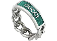 Gucci Enamel Ring Teal/Black