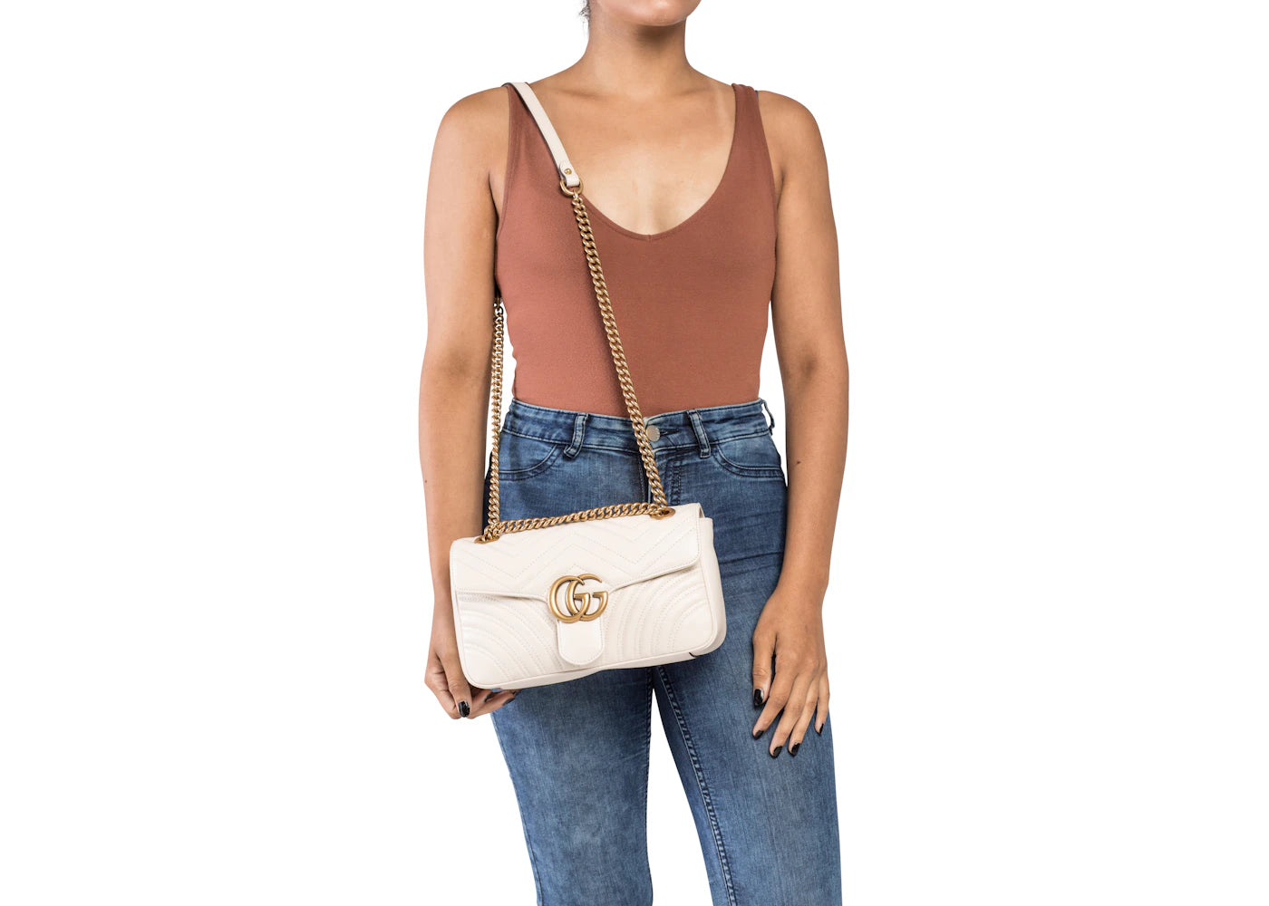 Gucci GG Marmont Small Matelasse Bag White