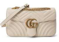 Gucci GG Marmont Kleine Matelassé-Tasche Weiß