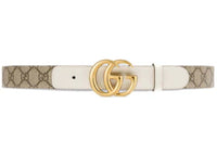 Gucci GG Belt Double G Buckle 1 Width Belt White