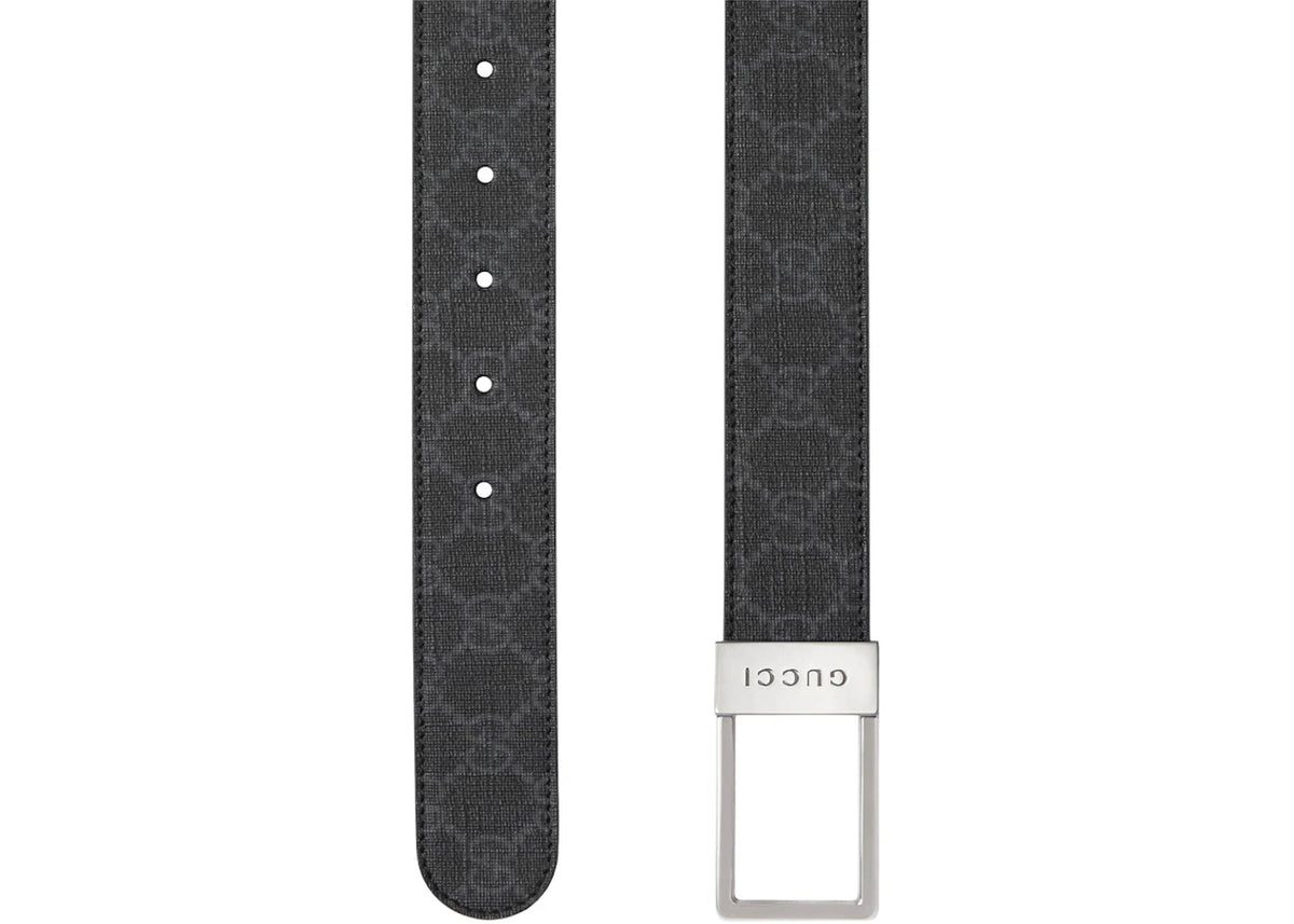 Gucci GG Belt with Rectangular Buckle GG Supreme Black - vue secondaire B