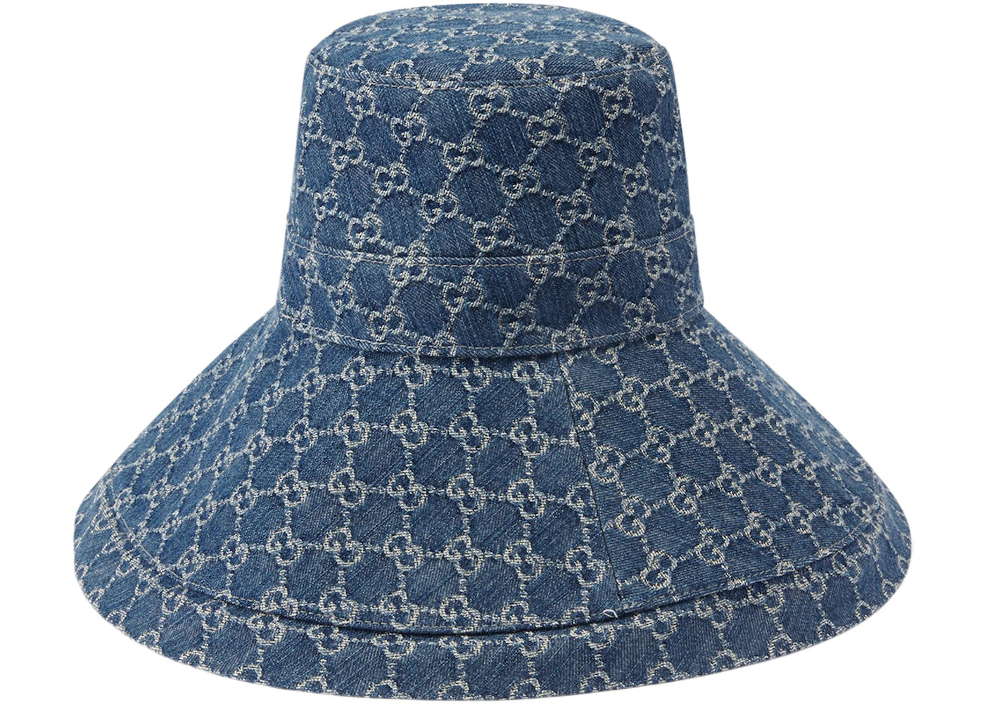 Gucci GG Canvas Wide Brim Hat Blue/Ivory - vue 360