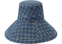 Gucci GG Canvas Wide Brim Hat Blue/Ivory
