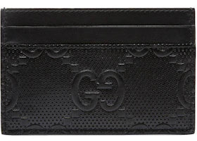 Gucci GG Embossed Card Case Black - vue 360