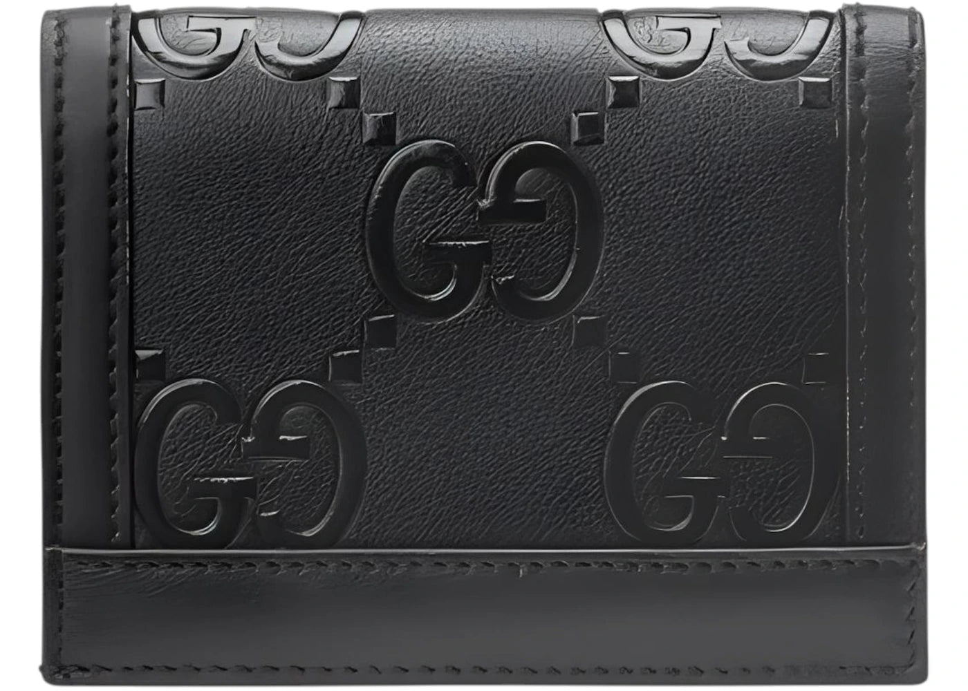 Gucci GG Embossed Card Case Wallet Black - vue secondaire A