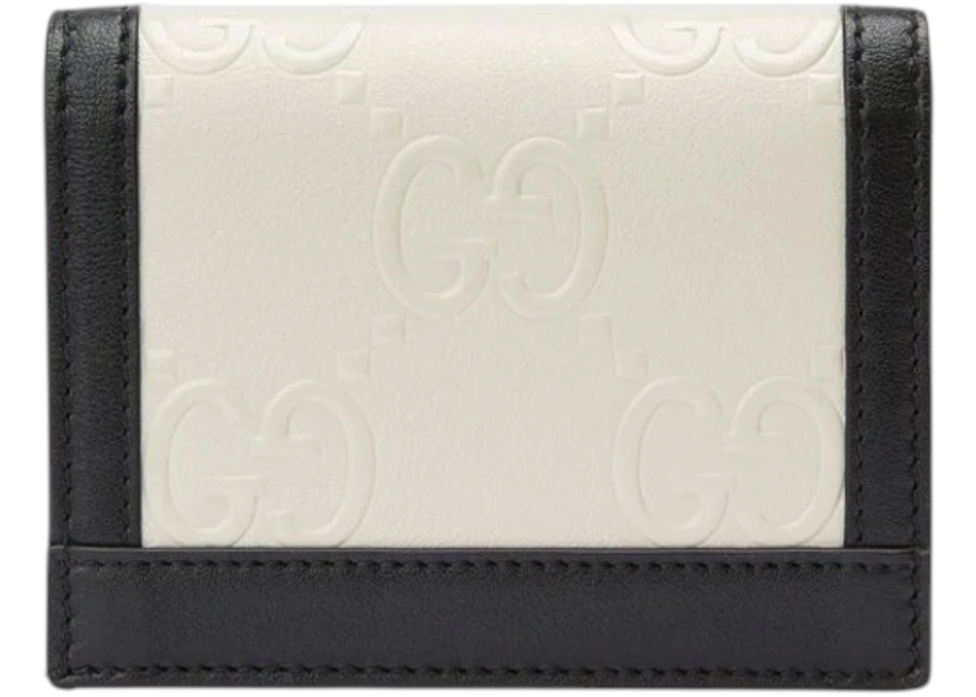 Gucci GG Embossed Card Case Wallet White Black - vue secondaire A