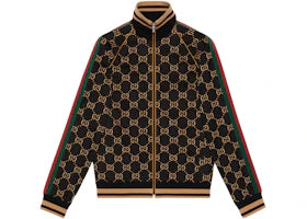 Gucci GG Gersey Cotton Jacket Black/Camel/Green/Red