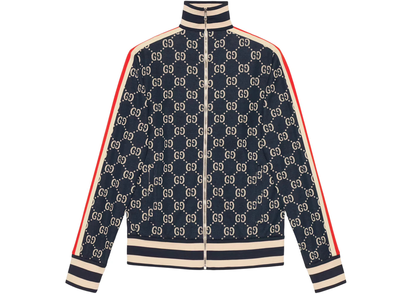 Gucci GG Jacquard Cotton Jacket Blue/Ivory - vue secondaire A