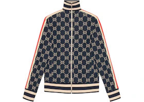 Gucci GG Jacquard Cotton Jacket Blue/Ivory