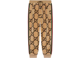 Gucci GG Jacquard Jogging Wool Pant Beige/Ebony/Green/Red