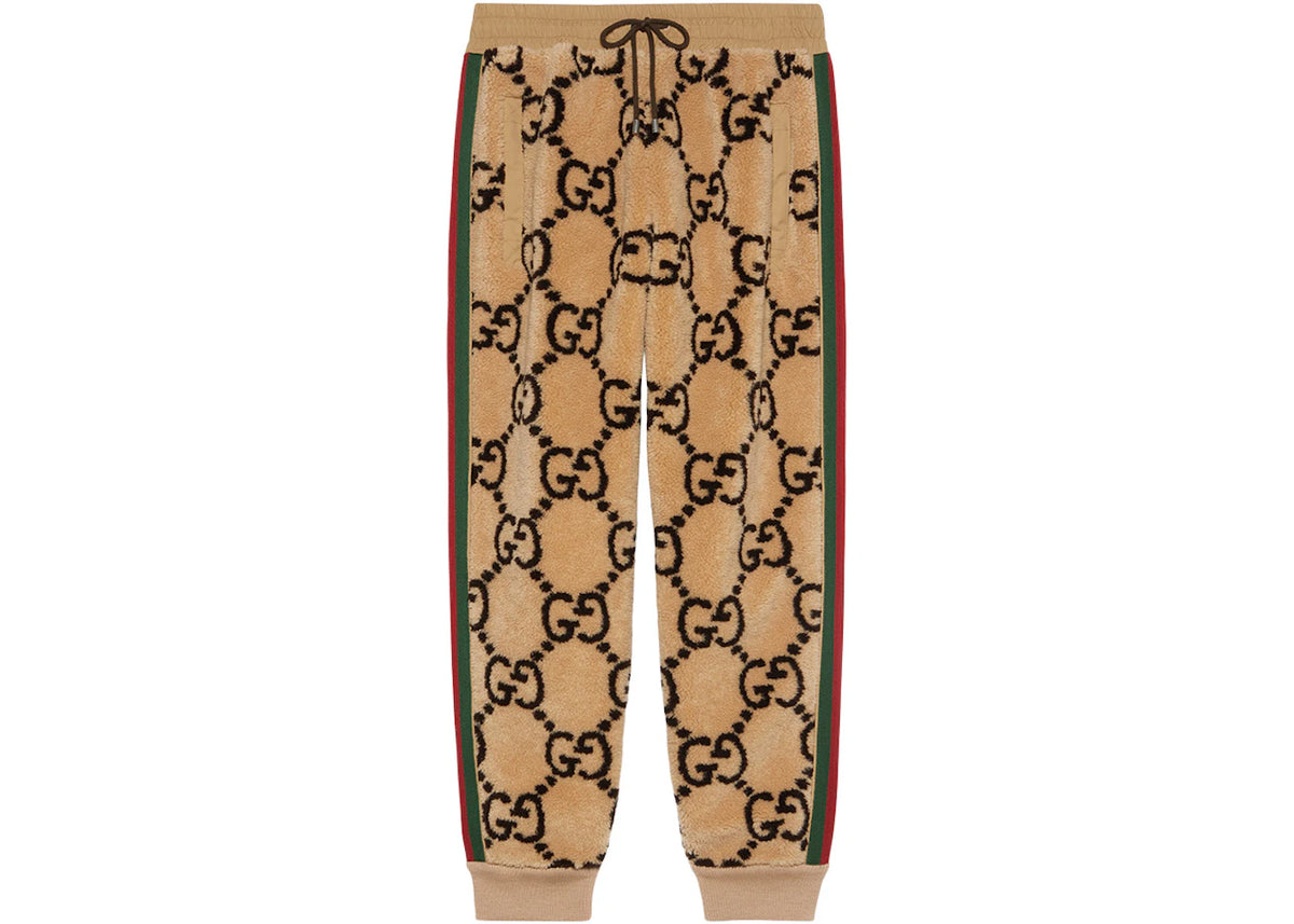 Gucci GG Jacquard Jogging Wool Pant Beige/Ebony/Green/Red - vue secondaire A