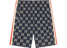Gucci GG Jacquard Shorts Blue/Ivory - vue 360