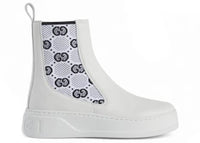 Gucci GG Jersey Chelsea Boots White (Women's)
