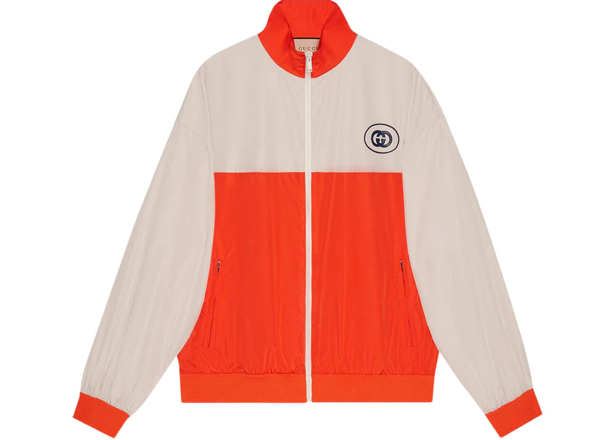 Gucci GG Logo Track Jacket Orange Ivory - vue 360
