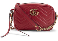 Gucci GG Marmont Matelassé Mini Camera Bag Hibiscus Red