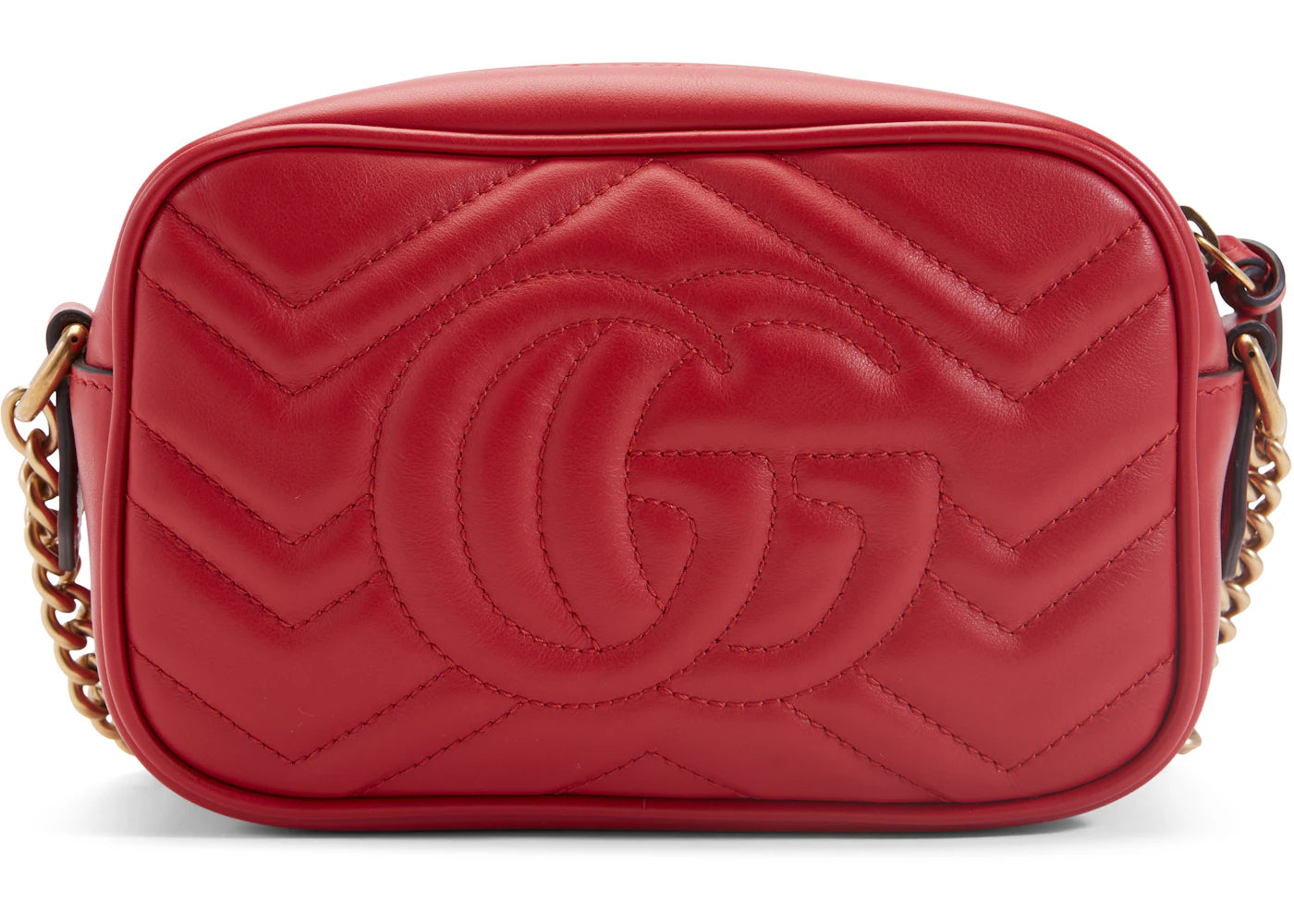Gucci GG Marmont Camera Bag Matelasse Mini Hibiscus Red - vue secondaire A