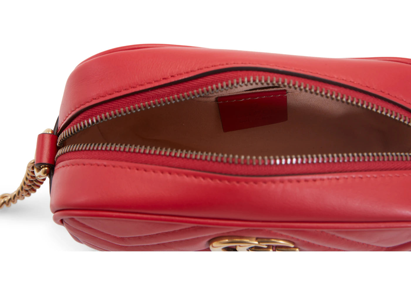 Gucci GG Marmont Camera Bag Matelasse Mini Hibiscus Red - vue secondaire B
