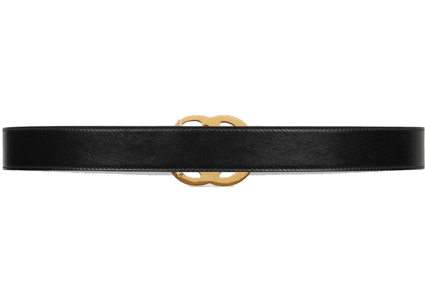 Gucci GG Marmont Leather Belt with Shiny Buckle 1 Width Black - vue secondaire B