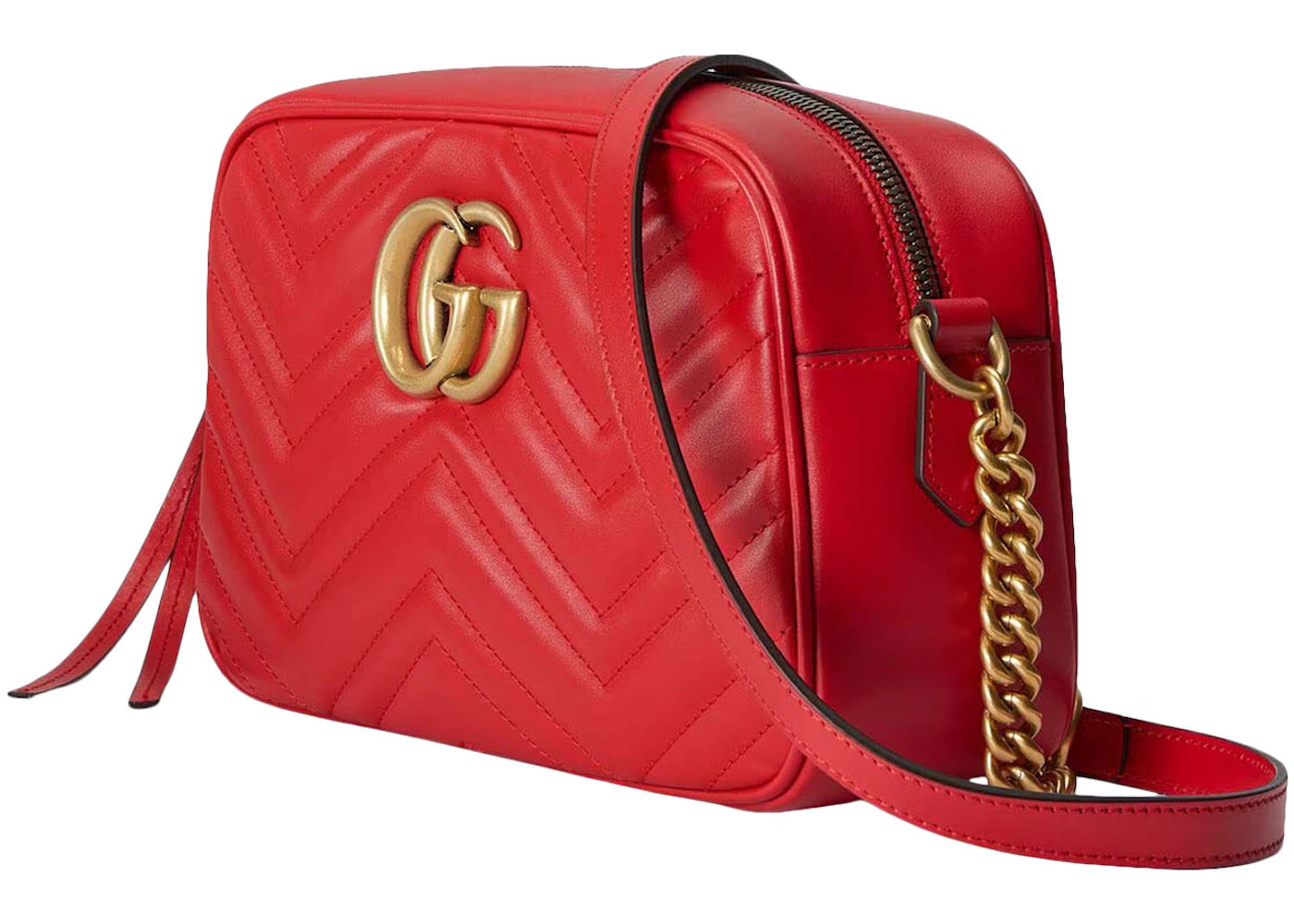 Gucci GG Marmont Matelasse Small Shoulder Bag Red - vue secondaire A