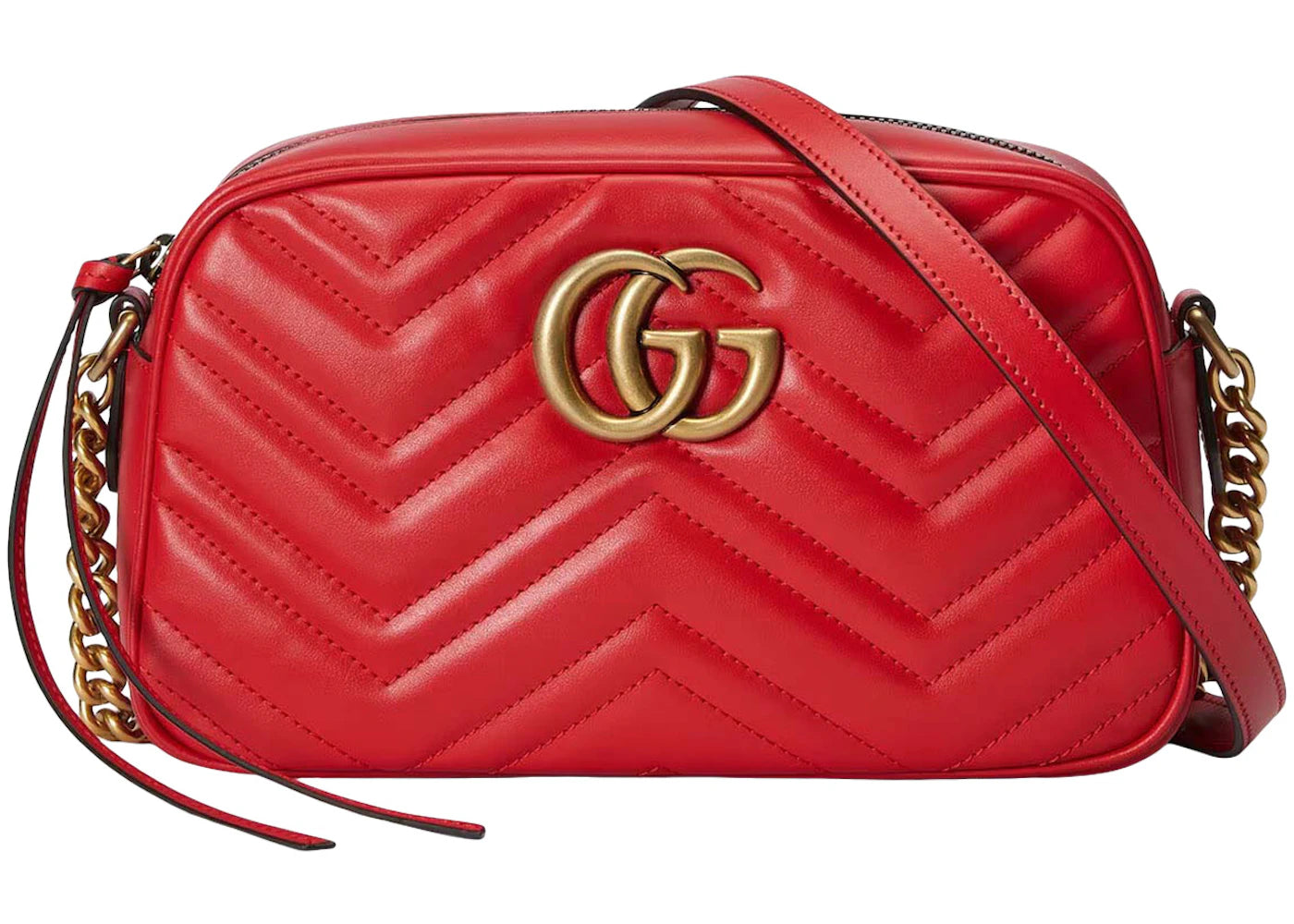 Gucci GG Marmont Matelasse Small Shoulder Bag Red - vue 360