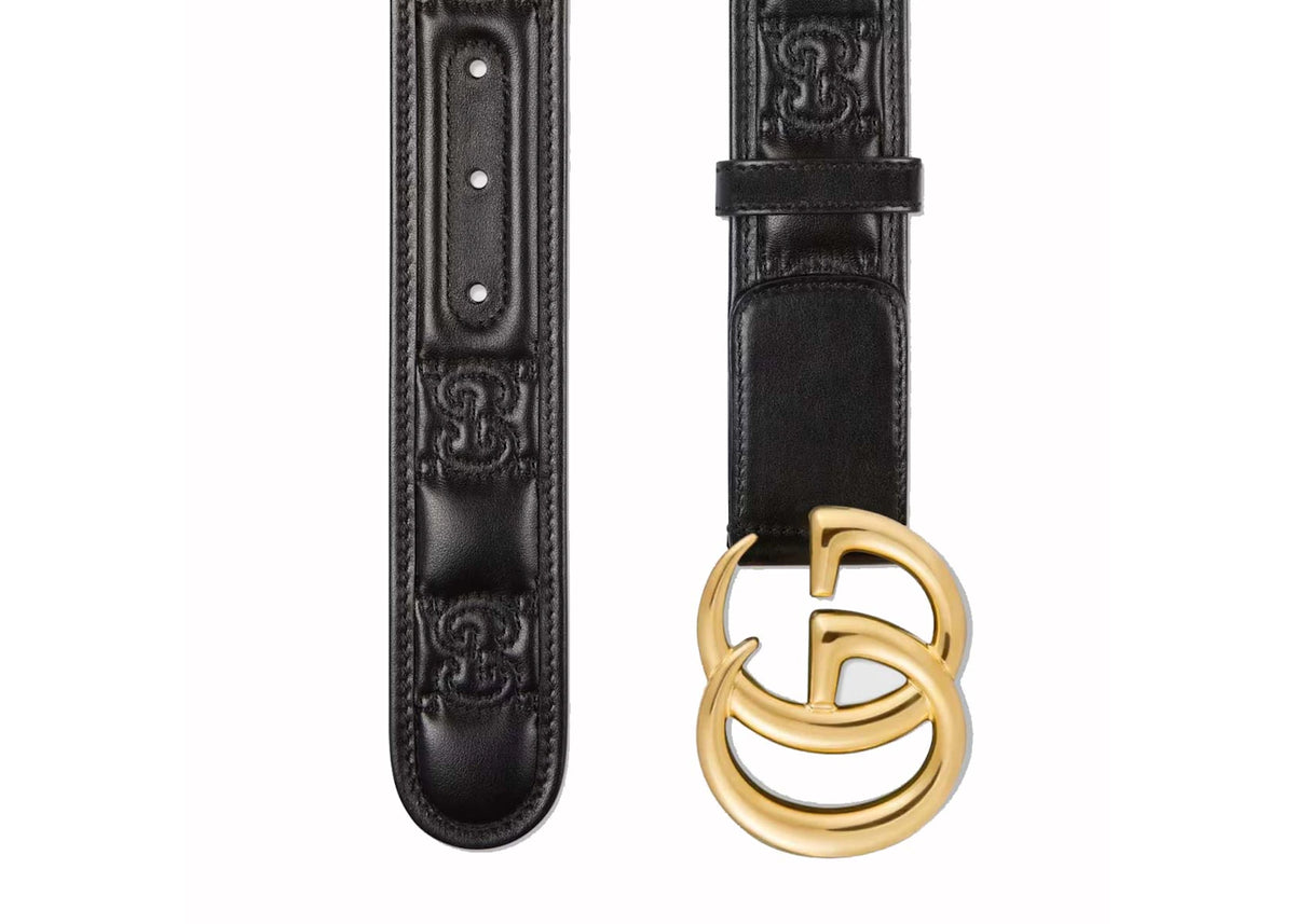 Gucci GG Marmont Matelasse Wide Belt Black - vue secondaire B