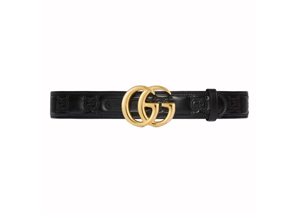 Gucci GG Marmont Matelasse Wide Belt Black - vue secondaire A