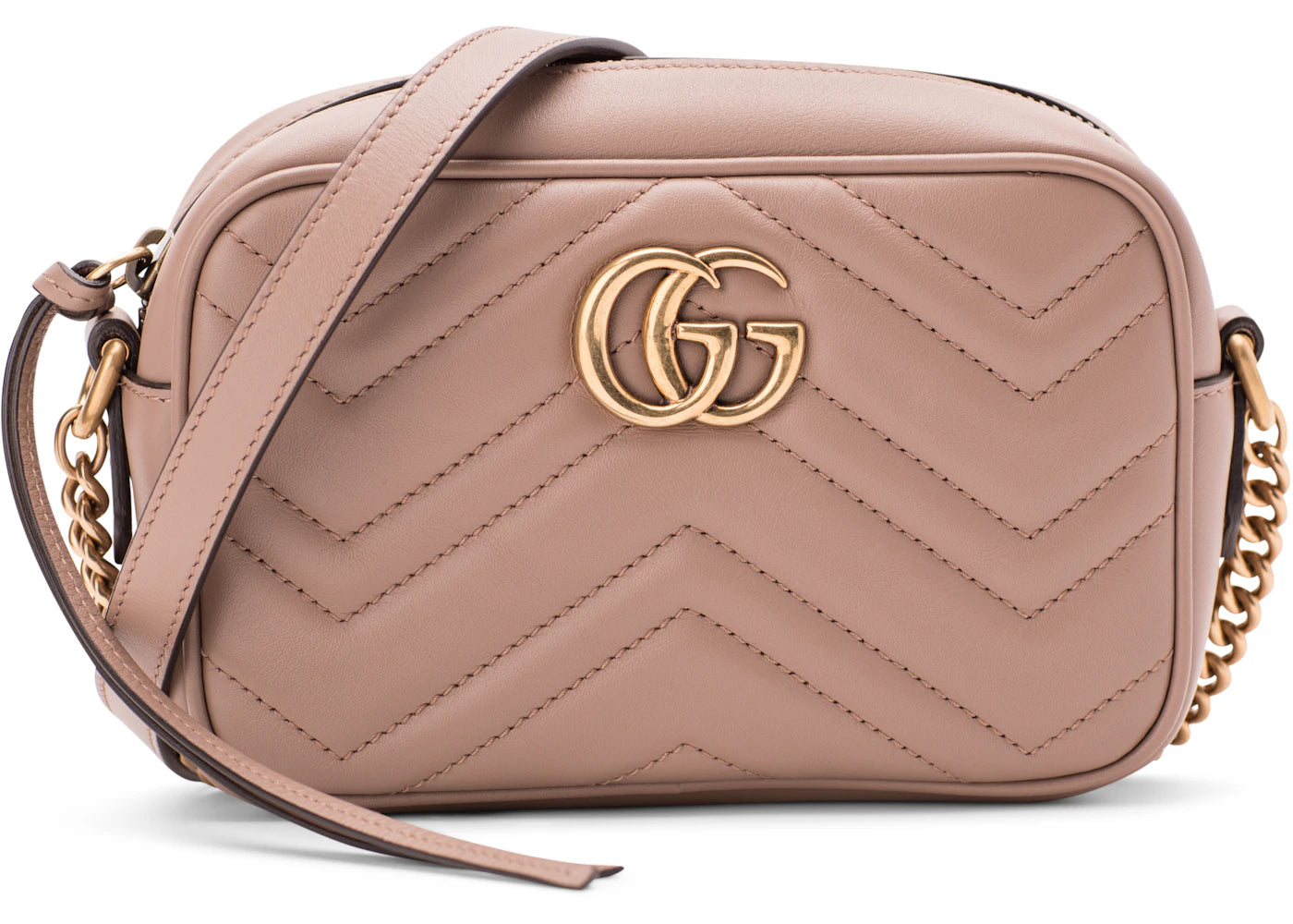 Gucci GG Marmont Matelassé Mini-Kameratasche, Altrosa - vue 360