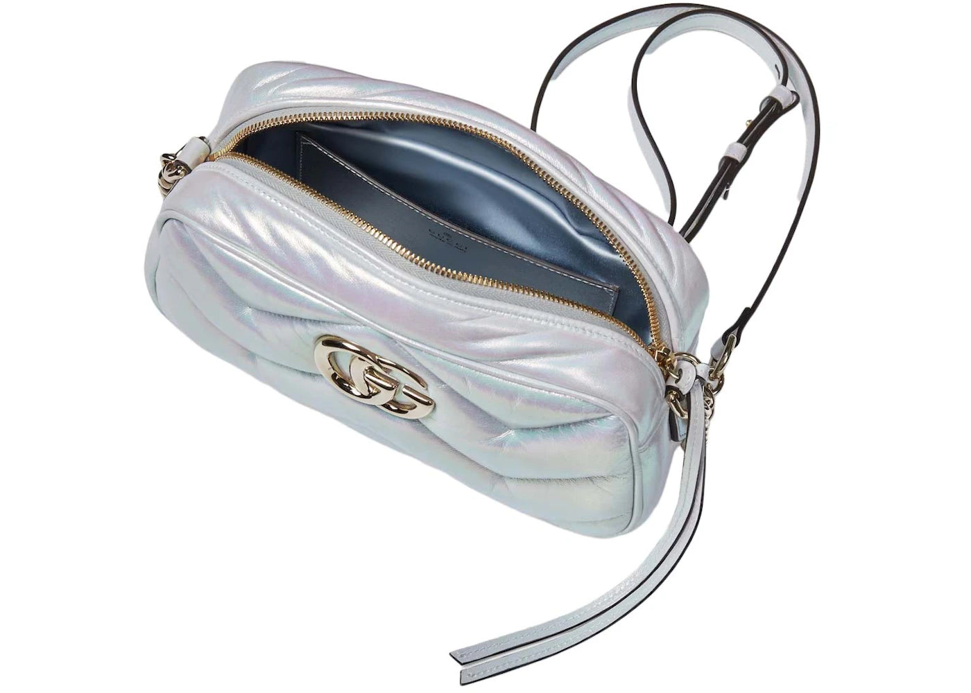 Gucci GG Marmont Small Camera Shoulder Bag Green Iridescent
