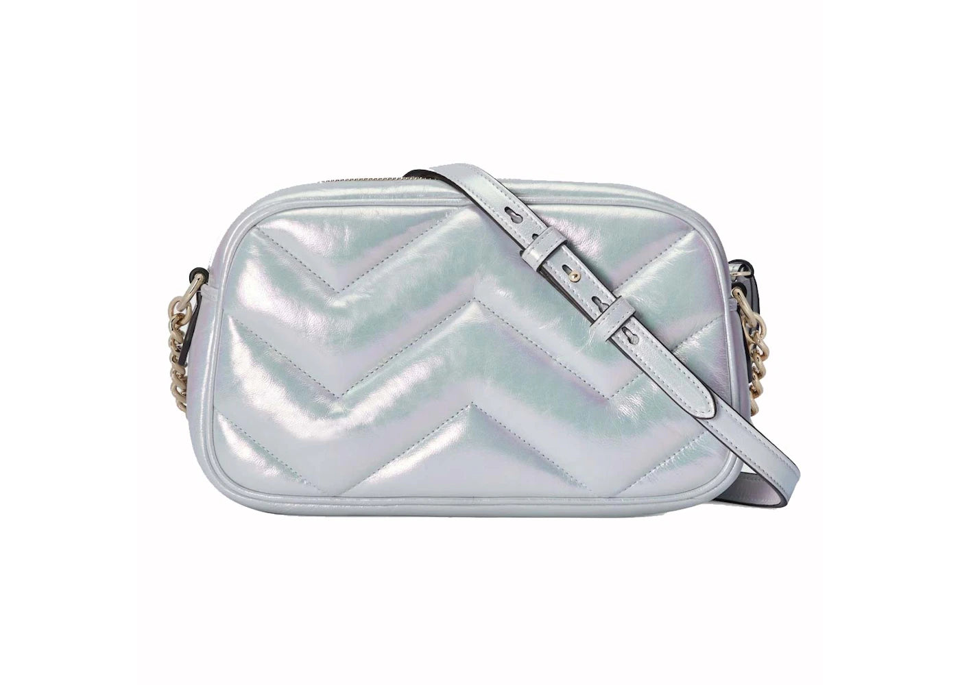 Gucci GG Marmont Small Camera Shoulder Bag Green Iridescent