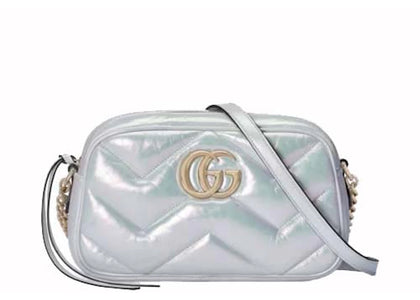 Gucci GG Marmont Small Camera Shoulder Bag Green Iridescent - authentic Gucci product