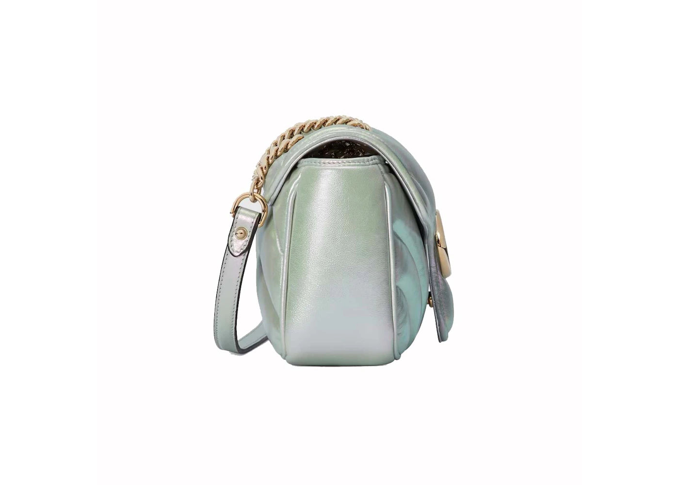 Gucci GG Marmont Kleine Schultertasche Grün Irisierend - vue secondaire B