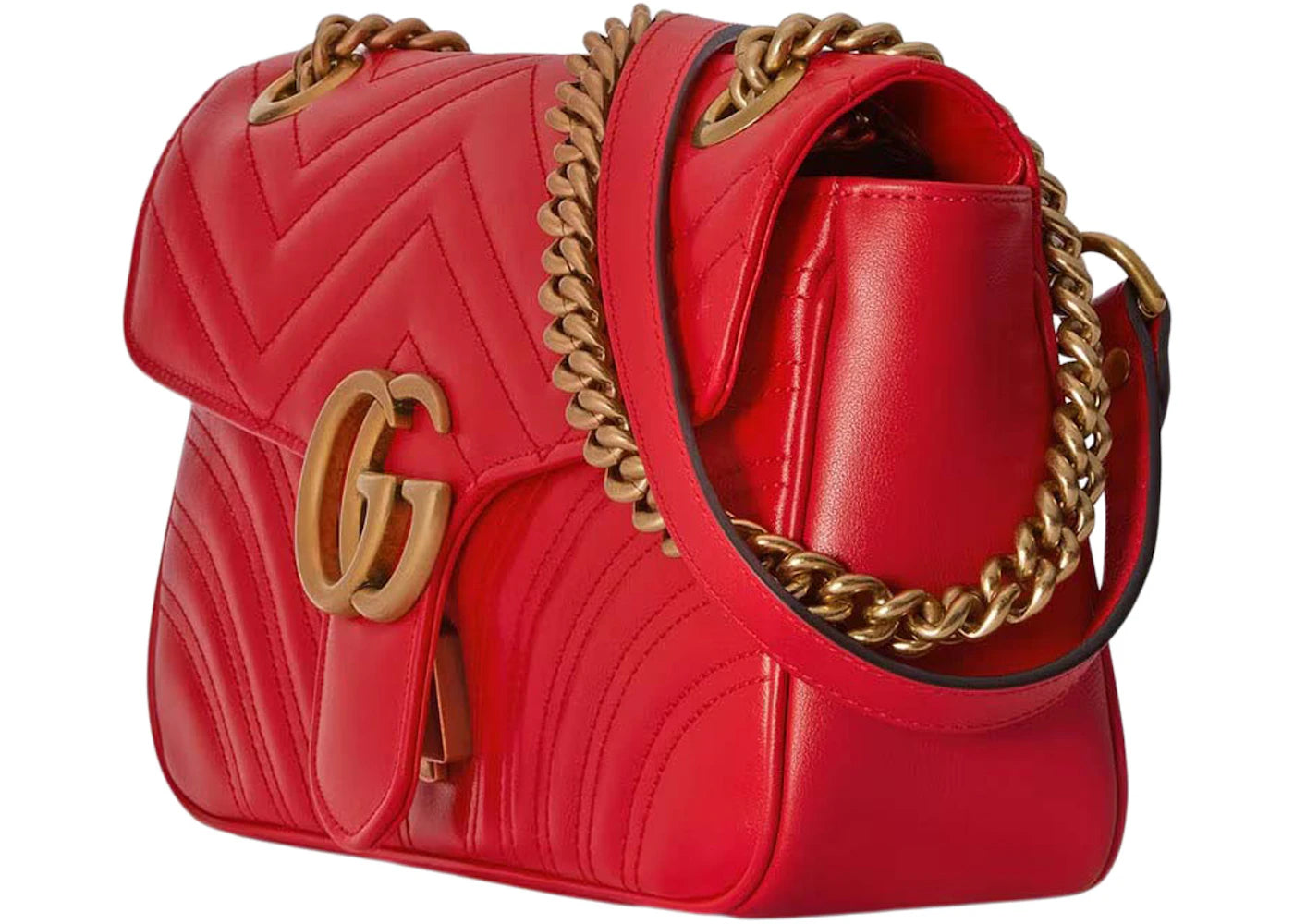 Gucci GG Marmont Kleine Schultertasche Rot - vue secondaire A