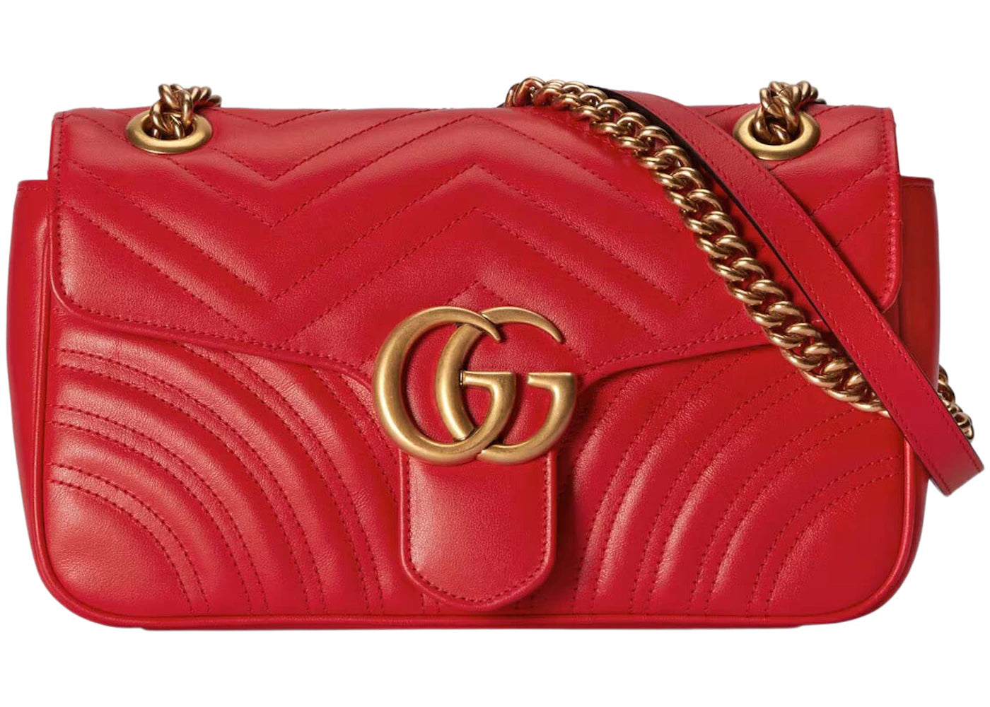 Gucci GG Marmont Kleine Schultertasche Rot - vue 360