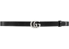 Gucci GG Marmont Belt Palladium-toned Buckle .8 Width Black - vue 360