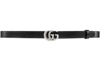 Gucci GG Marmont Belt Palladium-toned Buckle .8 Width Black