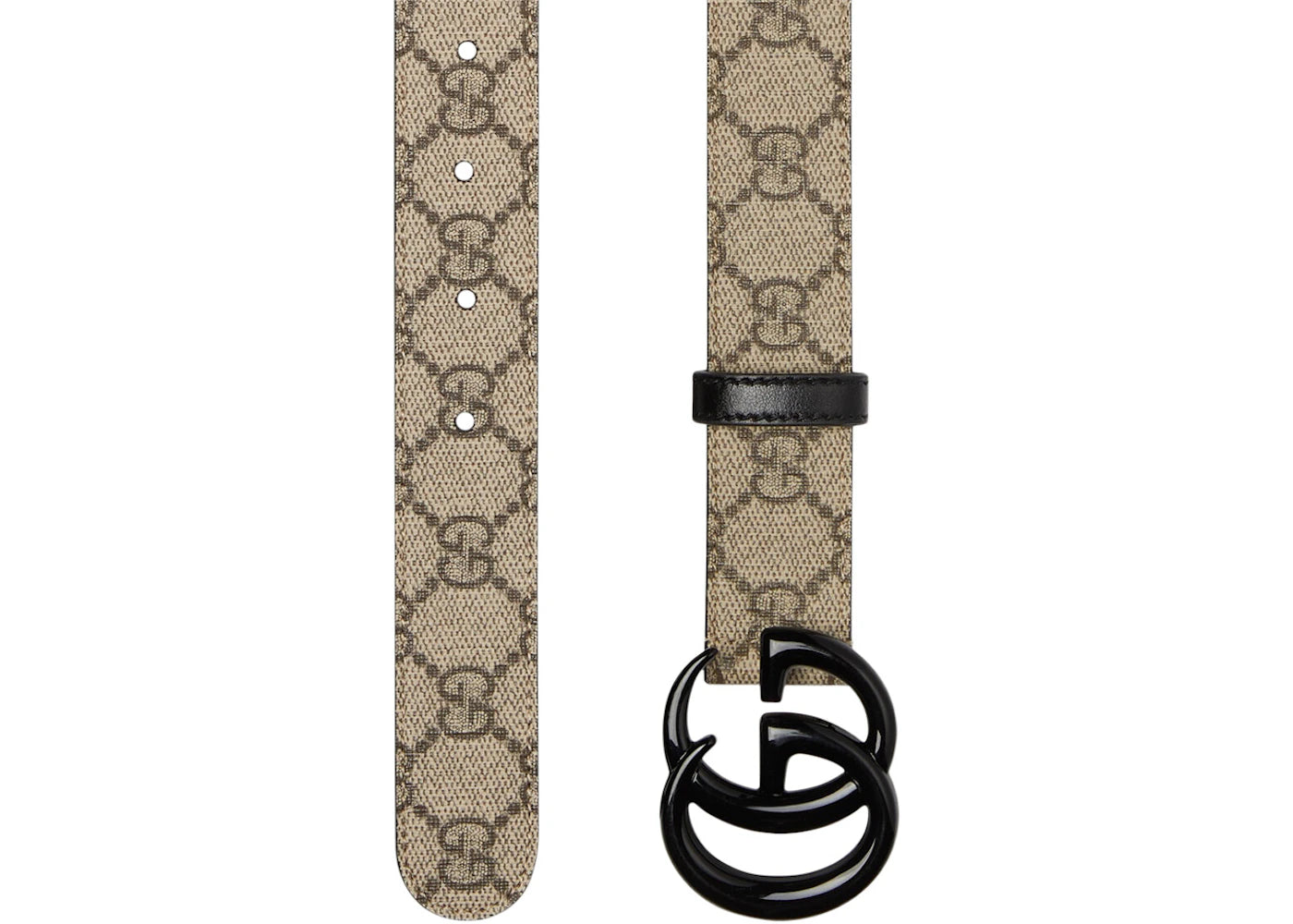 Gucci GG Marmont Thin Belt GG Supreme Beige/Ebony - vue secondaire B