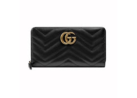 Gucci GG Marmont Zip Around Wallet Black - vue 360
