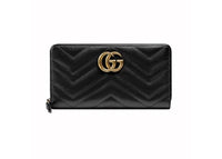 Gucci GG Marmont Zip Around Wallet Black