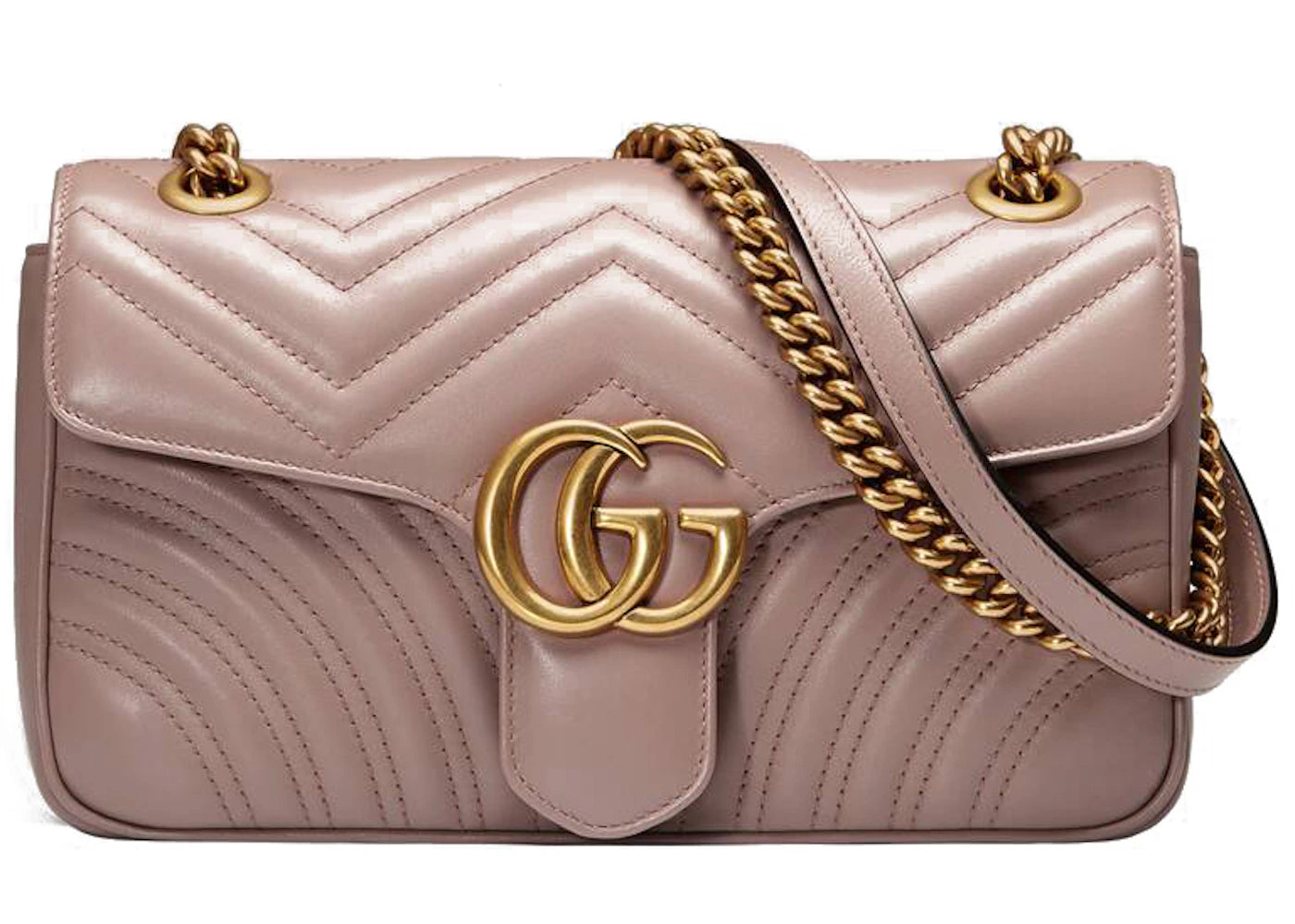 Gucci GG Matelasse Shoulder Bag Mini Dusty Pink - vue 360
