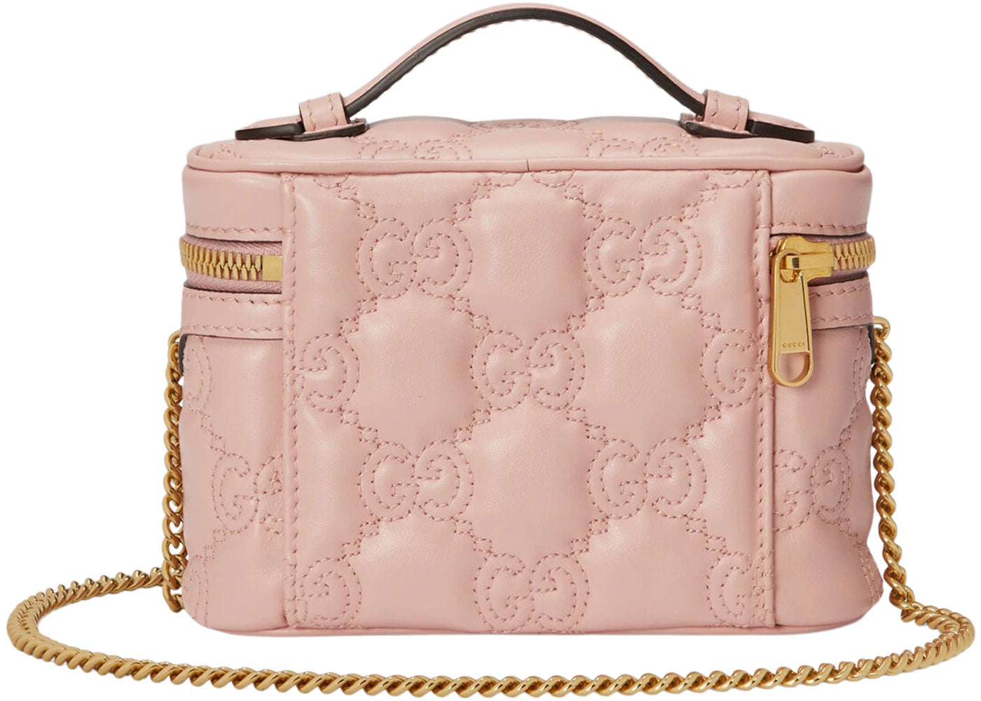 Gucci GG Matelassé Henkeltasche Mini, gesteppt, Hellrosa - vue secondaire A