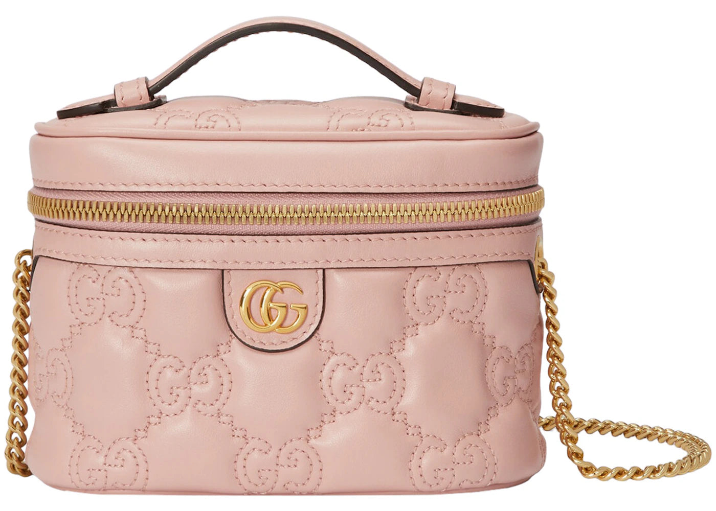 Gucci GG Matelassé Henkeltasche Mini, gesteppt, Hellrosa - vue 360