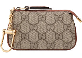 Gucci GG Supreme Key Pouch Beige/Ebony - authentic Gucci product
