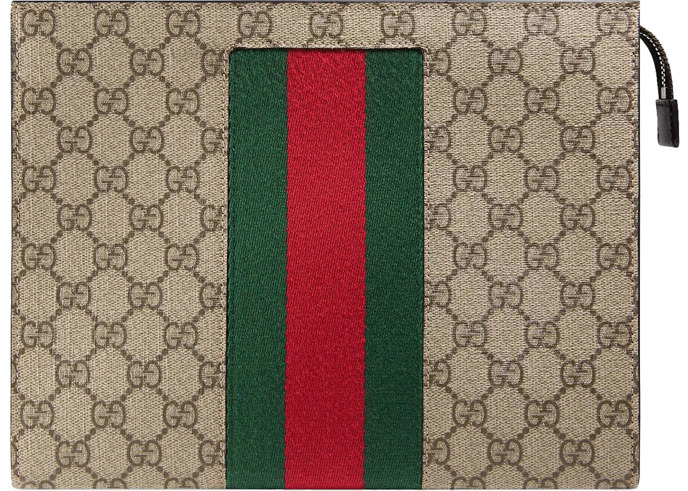 Gucci GG Supreme Web Pouch Beige/Ebony - vue 360