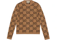 Gucci GG Wool Jacquard Crewneck Jumper Camel/Black